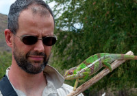 Michel with a panther chameleon