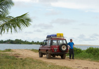 ... waiting for a boat to cross the next river