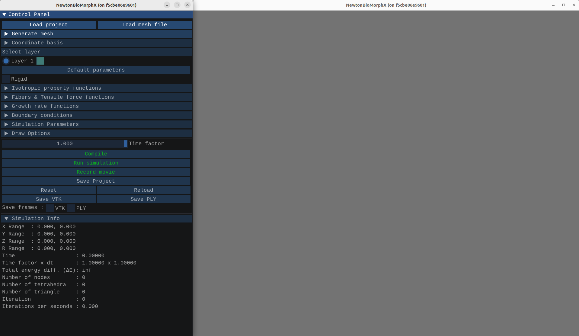 The main interface